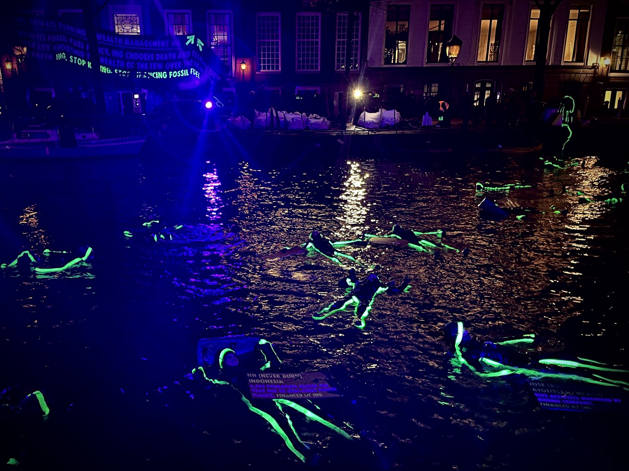 Extinction Rebellion blocks Amsterdam Light Festival route with exclusive artwork · Extinction Rebellion Netherlands